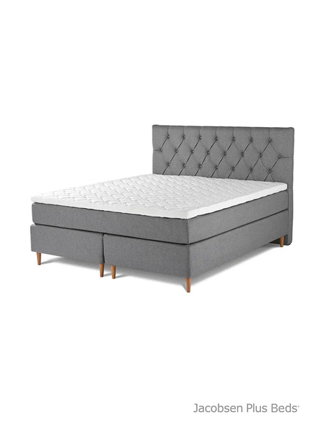 Jacobsen Plus Beds – Kontinental Bett, Grau - 180 x 200 cm / Medium-medium - Jacobsen Plus