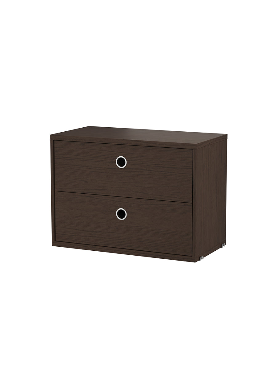 Modul m. To Skuffer, B58 fra String - Mørk eg - Jacobsen Plus