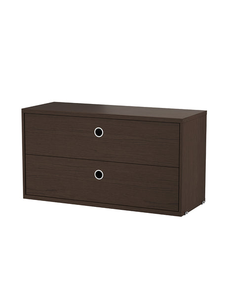 Modul m. Zwei Schubladen, B78 von String - Dunkle Eiche - Jacobsen Plus