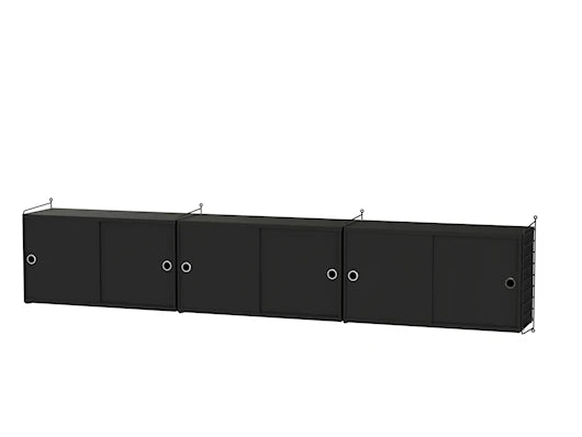 Reol, Living room D fra String - Sort - sort ask - Jacobsen Plus