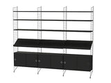 Reol, Living room G fra String - Sort - sort ask - Jacobsen Plus
