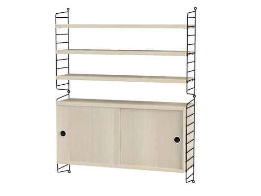 Regal, Living Room I fra String - Schwarz - Esche - Jacobsen Plus