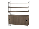Regal, Living Room I fra String - Schwarz - Walnuss - Jacobsen Plus