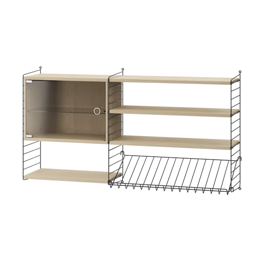 Regal, Living room S von String - Schwarz - Esche - Jacobsen Plus