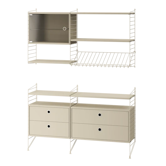 Reol, Living room T fra String - Beige - beige - Jacobsen Plus