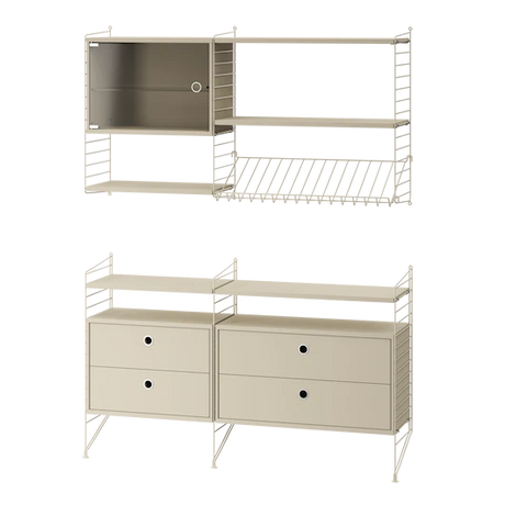 Reol, Living room T fra String - Beige - beige - Jacobsen Plus