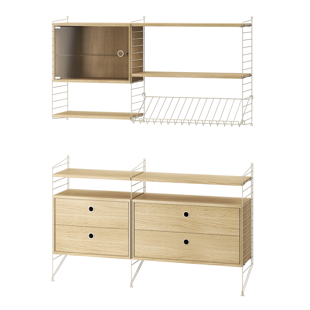 Reol, Living room T fra String - Beige - eg - Jacobsen Plus