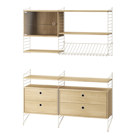 Reol, Living room T fra String - Beige - eg - Jacobsen Plus