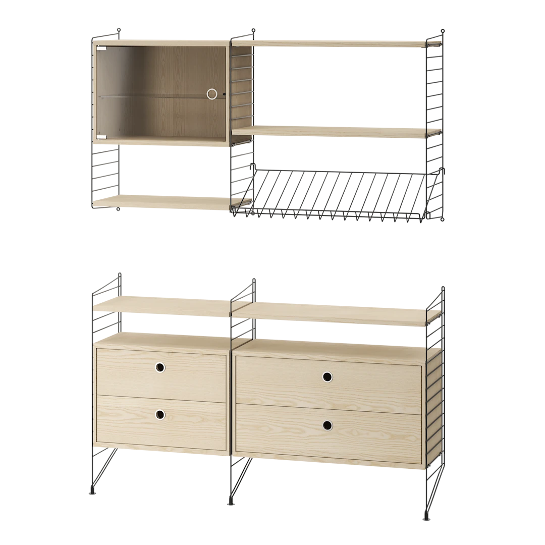Reol, Living room T fra String - Sort - ask - Jacobsen Plus