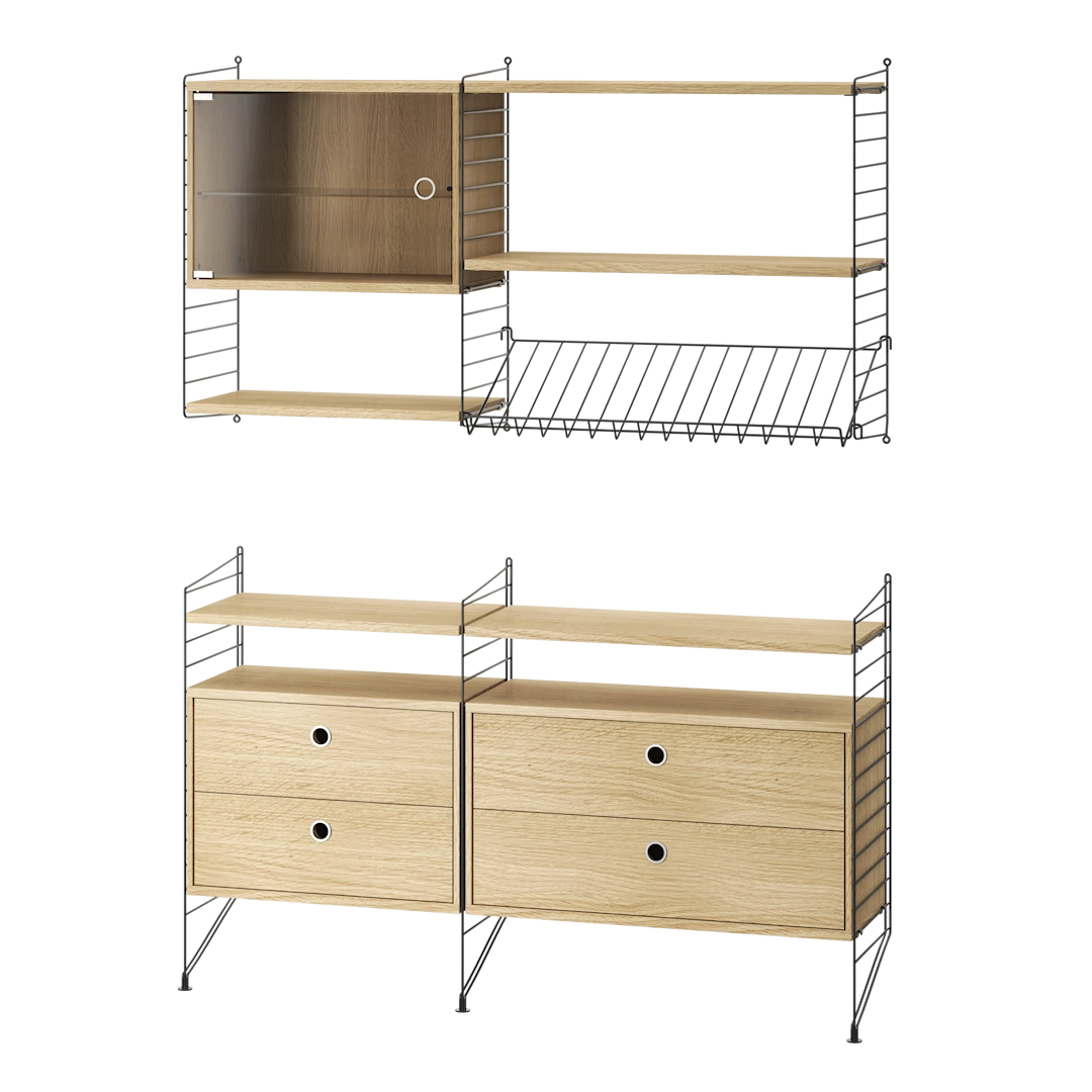 Reol, Living room T fra String - Sort - eg - Jacobsen Plus