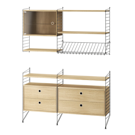 Reol, Living room T fra String - Sort - eg - Jacobsen Plus