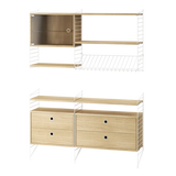 Reol, Living room T fra String - Hvid - eg - Jacobsen Plus