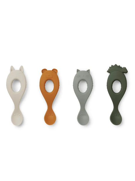 Liva Silikone Löffel 4er-Pack, Hunter Green Mix von Liewood - 1 - Jacobsen Plus