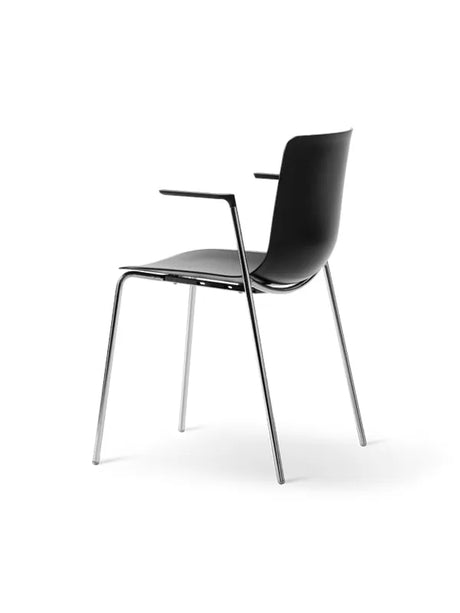 Pato Armstuhl von Fredericia Furniture - Quarzgrau / Krom - Jacobsen Plus