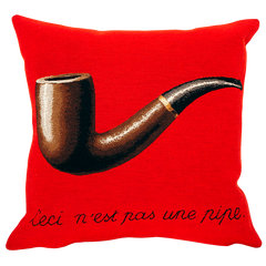Magritte La trahison des images rouge Kissen fra Poulin Design