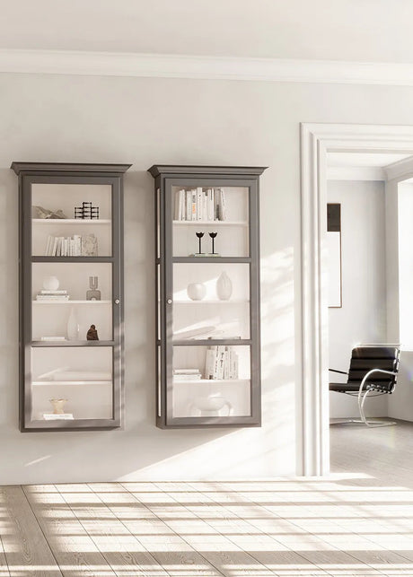 Wandhängender Vitrinenschrank Classic V4, anthrazit von Lindebjerg Design - 2 - Jacobsen Plus