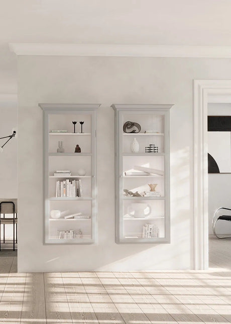 Wandhängender Vitrinenschrank Classic V4, hellgrau von Lindebjerg Design - 2 - Jacobsen Plus