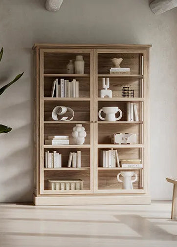 Vitrinenschrank N2, light oak von Lindebjerg Design - 2 - Jacobsen Plus