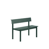 Linear Steel havebænk med ryglæn 110 cm fra Muuto - Mørkgrøn - Jacobsen Plus
