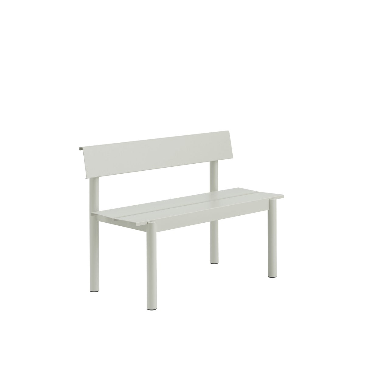 Linear Steel havebænk med ryglæn 110 cm fra Muuto - Grå - Jacobsen Plus