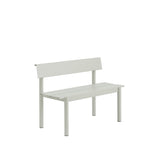 Linear Steel havebænk med ryglæn 110 cm fra Muuto - Grå - Jacobsen Plus