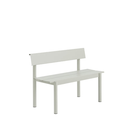Linear Steel havebænk med ryglæn 110 cm fra Muuto - Grå - Jacobsen Plus