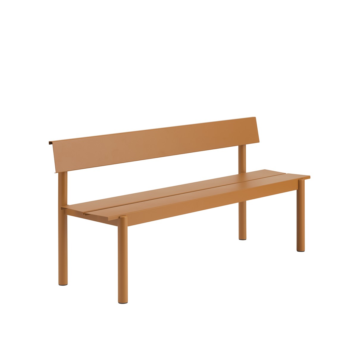 Linear Steel havebænk med ryglæn 170 cm fra Muuto - Orange - Jacobsen Plus