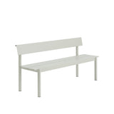 Linear Steel havebænk med ryglæn 170 cm fra Muuto - Grå - Jacobsen Plus