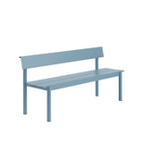 Linear Steel havebænk med ryglæn 170 cm fra Muuto - Lyseblå - Jacobsen Plus