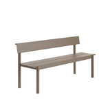 Linear Steel havebænk med ryglæn 170 cm fra Muuto - Taupe - Jacobsen Plus