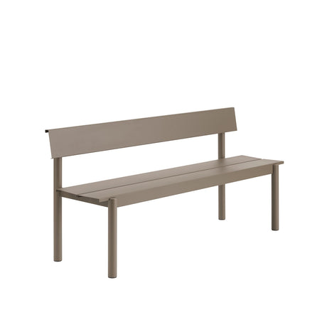 Linear Steel havebænk med ryglæn 170 cm fra Muuto - Taupe - Jacobsen Plus