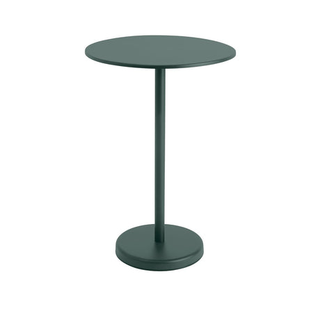 Linear Steel Café-Tisch Ø70 cm, H105 cm von Muuto - Dunkelgrün - Jacobsen Plus