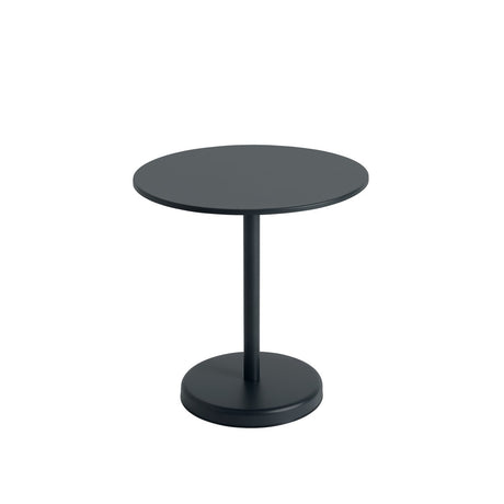 Linear Steel Café-Tisch Ø70 cm, H73 cm von Muuto - Schwarz - Jacobsen Plus