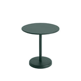Linear Steel cafébord Ø70 cm, H73 cm fra Muuto - Mørkgrøn - Jacobsen Plus