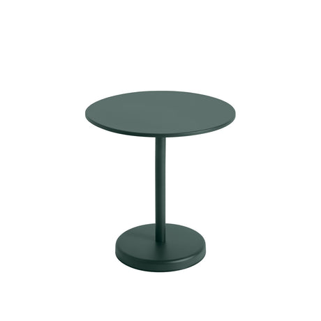 Linear Steel Café-Tisch Ø70 cm, H73 cm von Muuto - Dunkelgrün - Jacobsen Plus