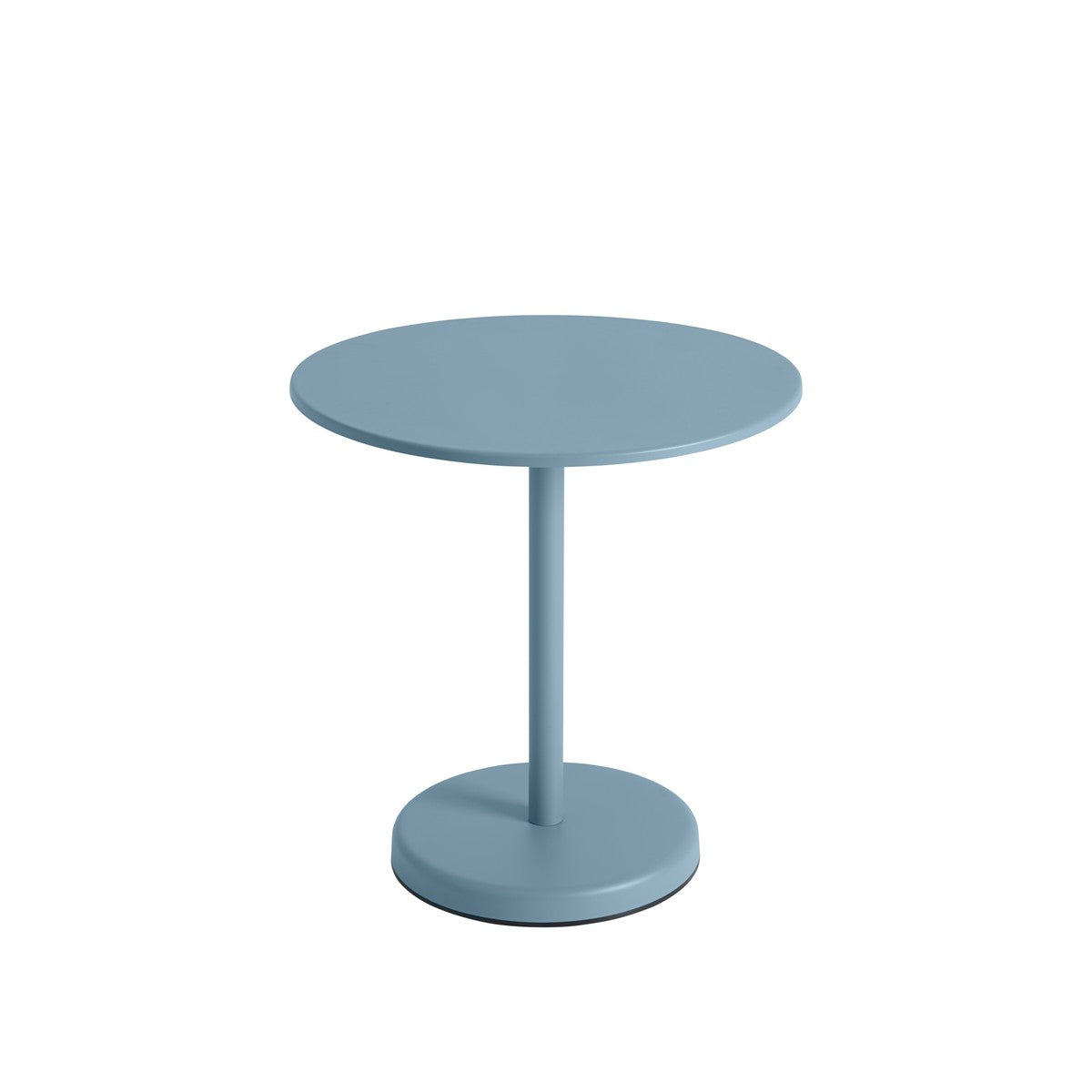 Linear Steel cafébord Ø70 cm, H73 cm fra Muuto - Lyseblå - Jacobsen Plus