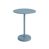 Linear Steel cafébord Ø70 cm, H95 cm fra Muuto - Lyseblå - Jacobsen Plus