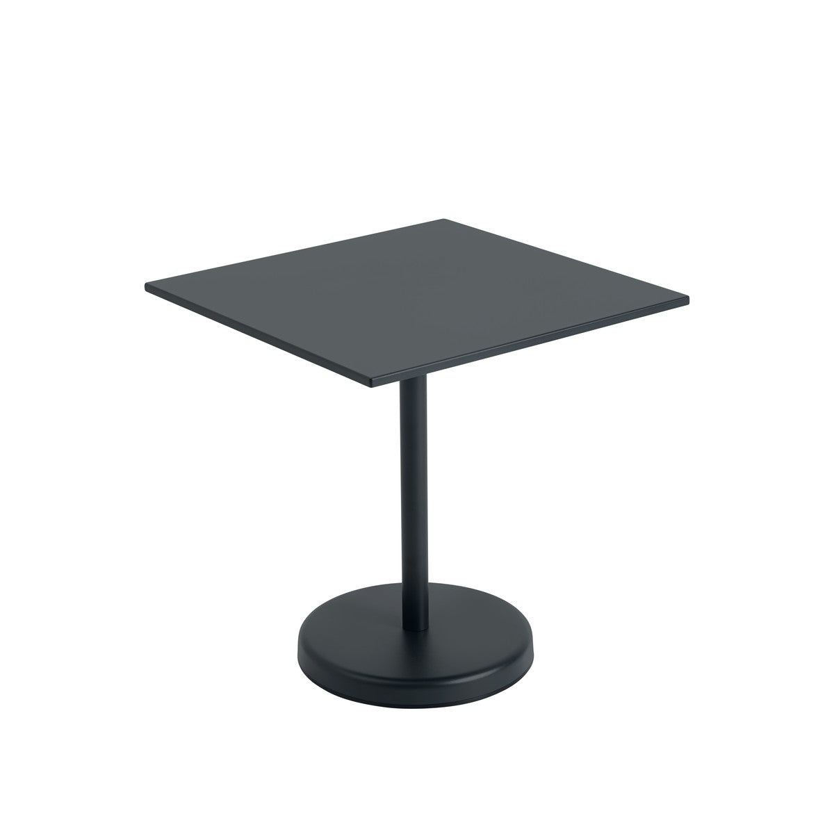 Linear Steel cafébord 70x70cm, H73 cm fra Muuto - Sort - Jacobsen Plus