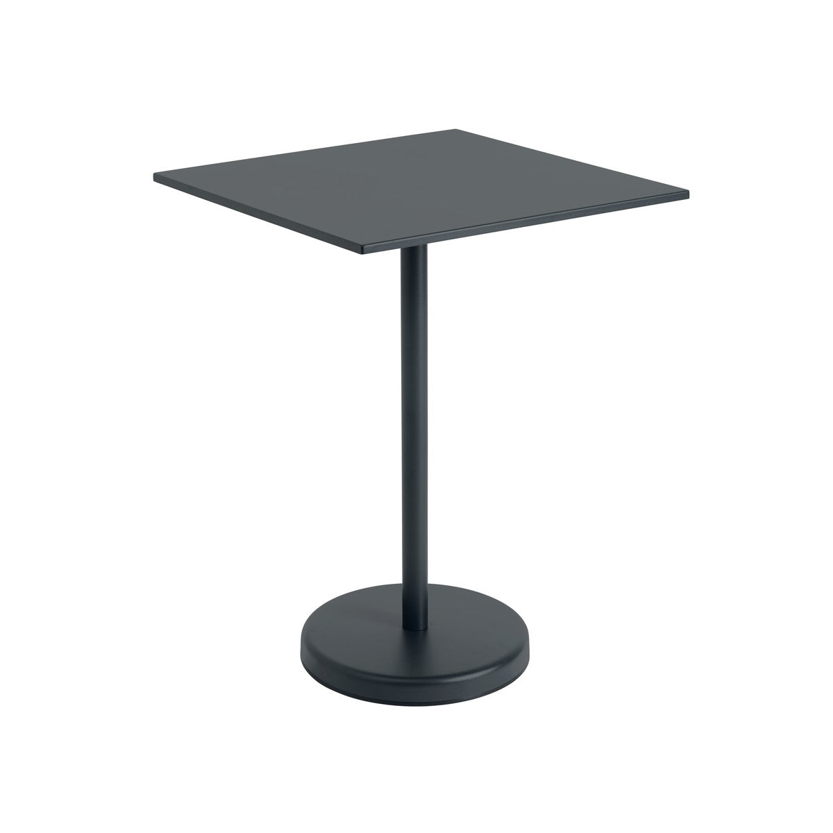 Linear Steel cafébord 70x70cm, H95 cm fra Muuto - Sort - Jacobsen Plus