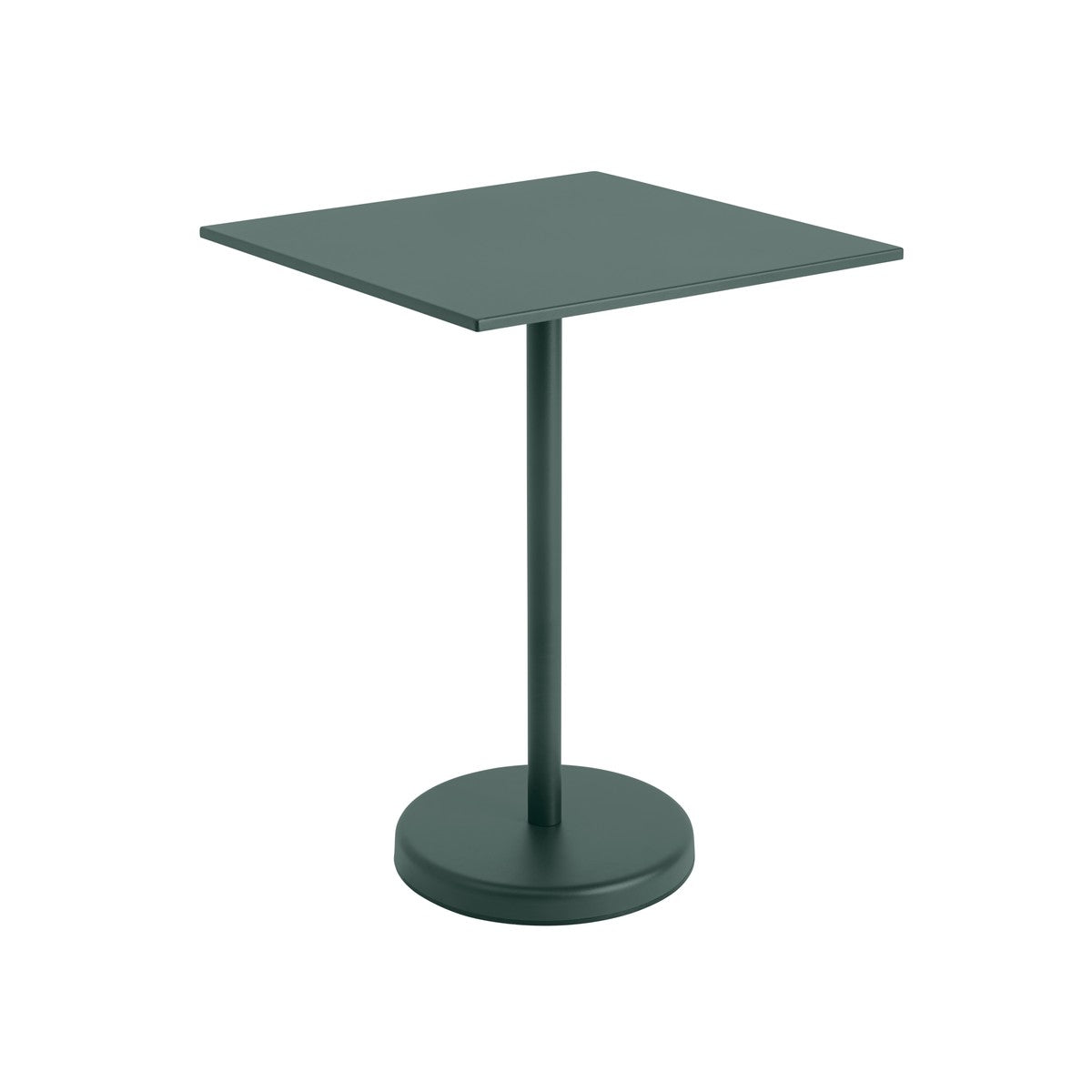 Linear Steel cafébord 70x70cm, H95 cm fra Muuto - Mørkgrøn - Jacobsen Plus
