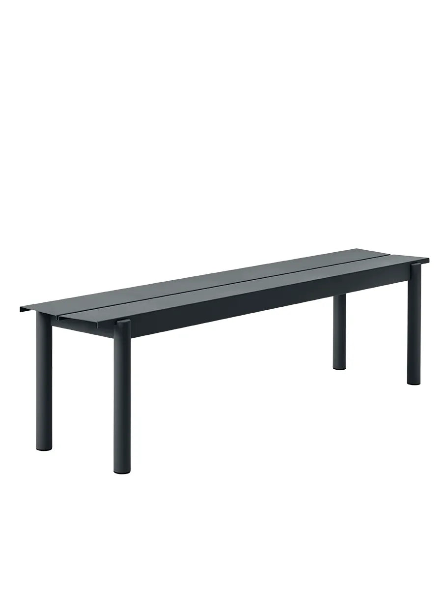 Linear Steel Bench, 170 cm fra Muuto - Anthracite black - Jacobsen Plus