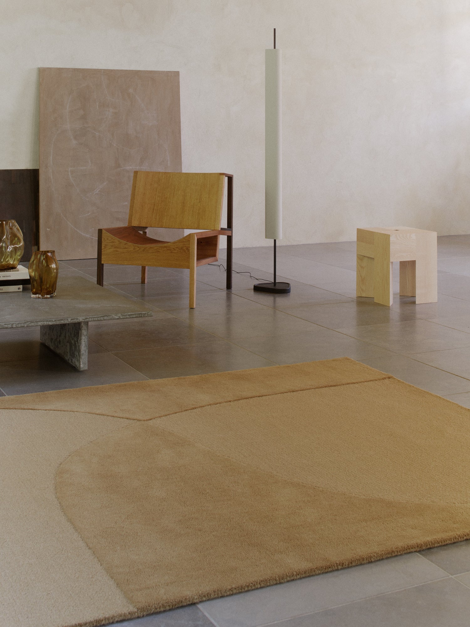 Split Plains Teppich, Mustard von Linie Design