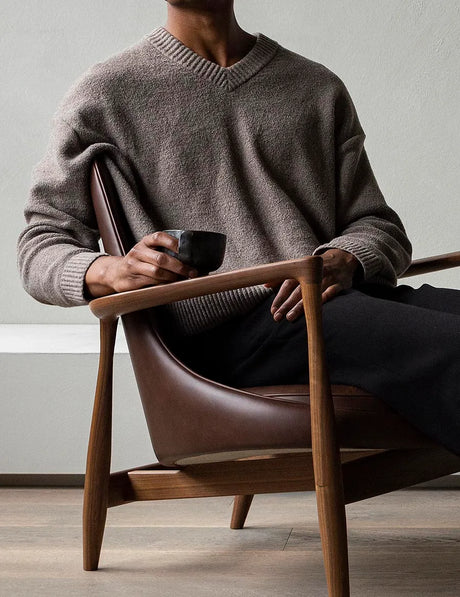 Elizabeth Lounge Chair von Audo Copenhagen - Walnuss - Dakar 0329 - Jacobsen Plus