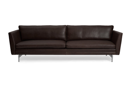 MH2301 Sofa, Gefion Leder fra Mogens Hansen - Dunkelbraun / 2 Pers. - Jacobsen Plus