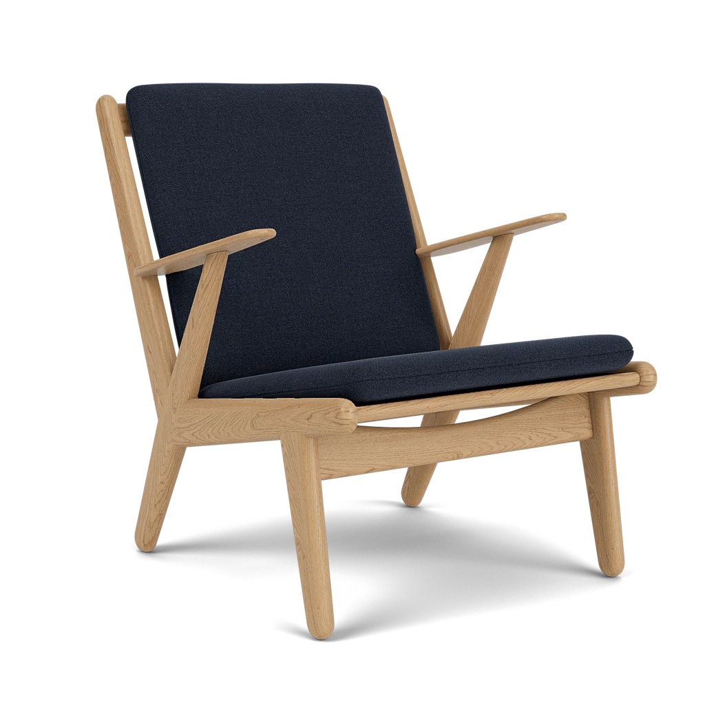 J53 Lænestol fra FDB Møbler - MLF - Camira - Dark Blue/Tower (39) - Jacobsen Plus