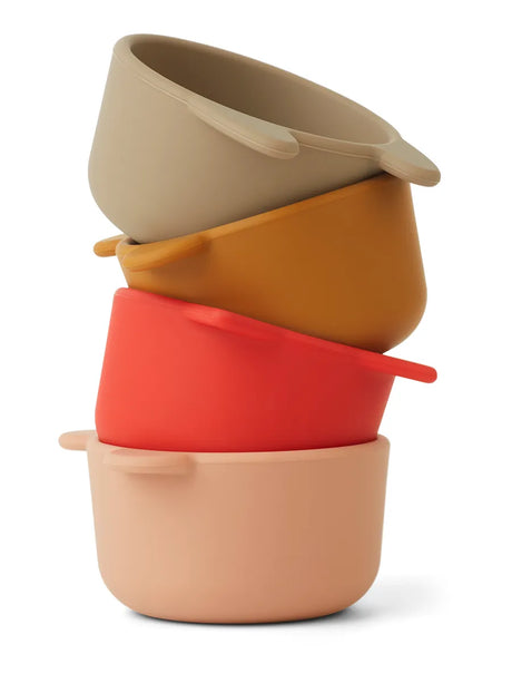 Malene Silikonschalen 4er-Pack, apple red/tuscany rose multi mix von Liewood - 4 - Jacobsen Plus