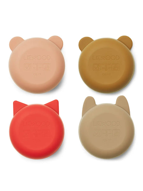 Malene Silikonschalen 4er-Pack, apple red/tuscany rose multi mix von Liewood - 3 - Jacobsen Plus