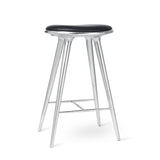 High Stool, aluminium, sort Ultra læder, 74 cm høj barstol fra Mater - 1 - Jacobsen Plus