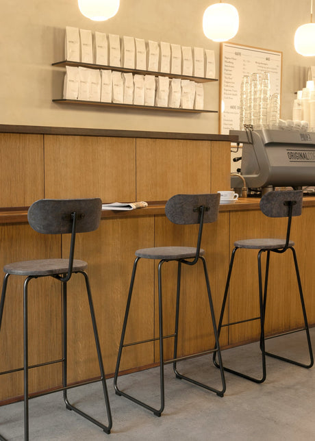 Earth Barhocker mit Rückenlehne, coffee waste light von Mater - 2 - Jacobsen Plus