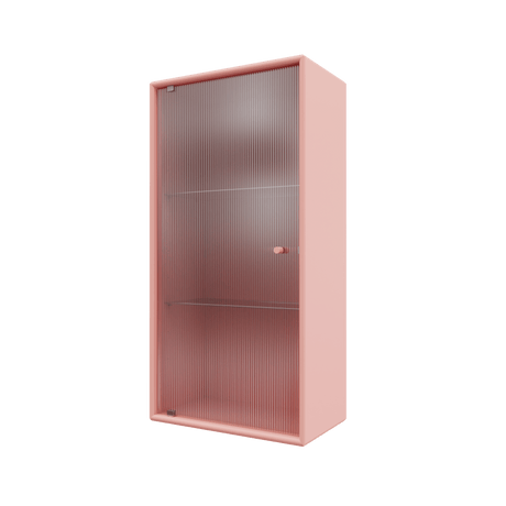 Montana Ripple V – Wandschrank mit geriffeltem Glas, 35 × 70 cm - Rubin - Jacobsen Plus